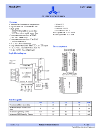 Datasheet AS7C1024B-10JCN manufacturer Alliance