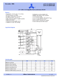 Datasheet AS7C33128PFS32B-133TQIN manufacturer Alliance