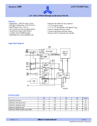 Datasheet AS7C331FT18A manufacturer Alliance