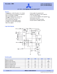 Datasheet AS7C331MNTD32A-166TQIN manufacturer Alliance