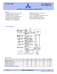 Datasheet AS7C33256FT32A-10TQI manufacturer Alliance