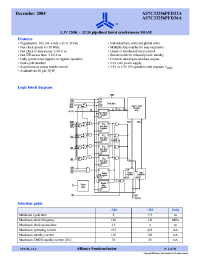 Datasheet AS7C33256PFD32A-166TQC manufacturer Alliance
