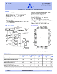 Datasheet AS7C33256PFS16A-150TQC manufacturer Alliance