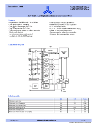 Datasheet AS7C33512PFS32A-166TQIN manufacturer Alliance