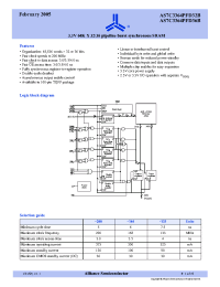 Datasheet AS7C3364PFD36B-200TQIN manufacturer Alliance