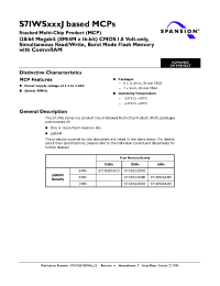 Datasheet 71WS128JA0BFWAY manufacturer AMD