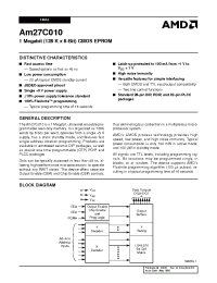 Datasheet AM27C010 manufacturer AMD