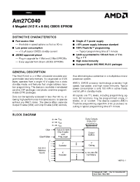 Datasheet AM27C040-90DC manufacturer AMD