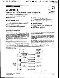 Datasheet AM27H010-45DI manufacturer AMD