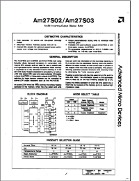 Datasheet AM27S03APCB manufacturer AMD