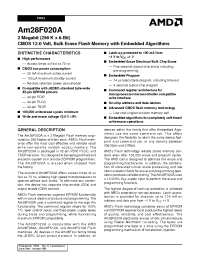 Datasheet AM28F020A-200JIB manufacturer AMD