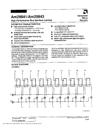 Datasheet AM29841 manufacturer AMD