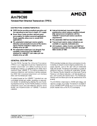 Datasheet AM79C98PC manufacturer AMD