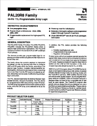 Datasheet PAL20L8-102PC manufacturer AMD