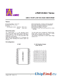 Datasheet LP62E16128A-70LLT manufacturer AMICC