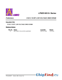 Datasheet LP62S16512U-55LLI manufacturer AMICC