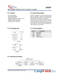 Datasheet AH287A-PA manufacturer Anachip