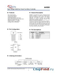 Datasheet AH289CYL manufacturer Anachip