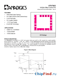 Datasheet ATA7602D1 manufacturer Anadigics
