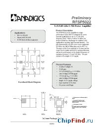 Datasheet PRFS-P5022-005 manufacturer Anadigics