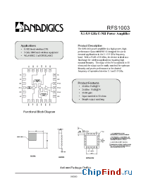 Datasheet RFS1003 manufacturer Anadigics