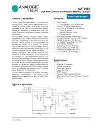 Datasheet AAT3688IWP-4.2-T1 manufacturer AnalogicTech