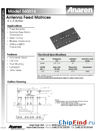 Datasheet 560014 manufacturer Anaren