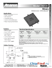 Datasheet 7A0125 manufacturer Anaren