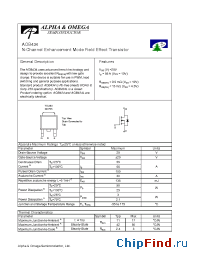Datasheet AOB434 manufacturer Alpha&Omega