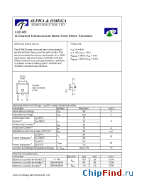 Datasheet AOD420 manufacturer Alpha&Omega