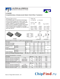 Datasheet AON4602 manufacturer Alpha&Omega