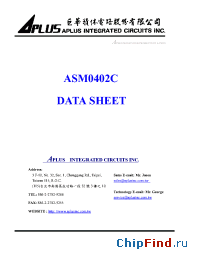 Datasheet ASM0402C manufacturer Aplus