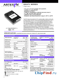 Datasheet BXA75 manufacturer Artesyn