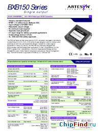 Datasheet BXB150-24S3V3FLT manufacturer Artesyn