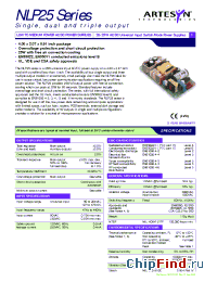 Datasheet NLP25-7607 manufacturer Artesyn