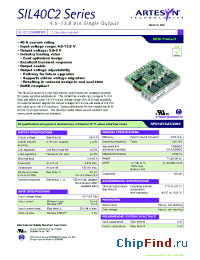 Datasheet SIL40C2-00SADJ-VJ manufacturer Artesyn