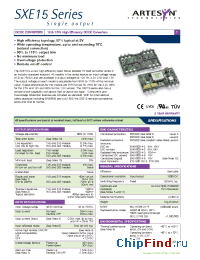 Datasheet SXE15-48S1V8 manufacturer Artesyn