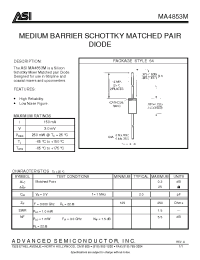 Datasheet MA4853M manufacturer ASI
