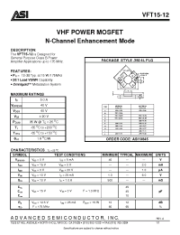 Datasheet VFT15-12 manufacturer ASI