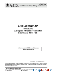 Datasheet AX88871AP manufacturer ASIX