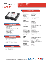 Datasheet AA60A-048L-033D025 manufacturer Astec