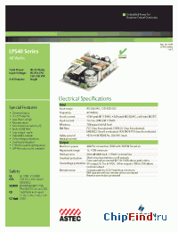 Datasheet LPS43-T manufacturer Astec