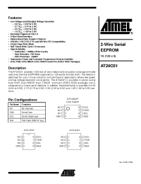 Datasheet 24C01 manufacturer ATMEL