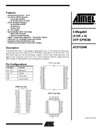 Datasheet 27C040 manufacturer ATMEL