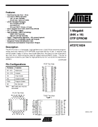 Datasheet 27C1024 manufacturer ATMEL