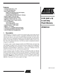 Datasheet 29C512 manufacturer ATMEL