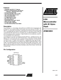 Datasheet 89C2051 manufacturer ATMEL