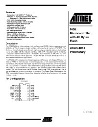 Datasheet 89C4051 manufacturer ATMEL