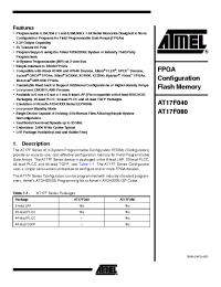 Datasheet AT17F040 manufacturer ATMEL