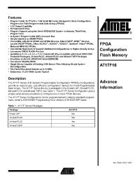 Datasheet AT17F16-30BJI manufacturer ATMEL
